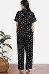 Zivame Midnight Mystic Woven Pyjama Set -  Jet Black — thumbnail 4